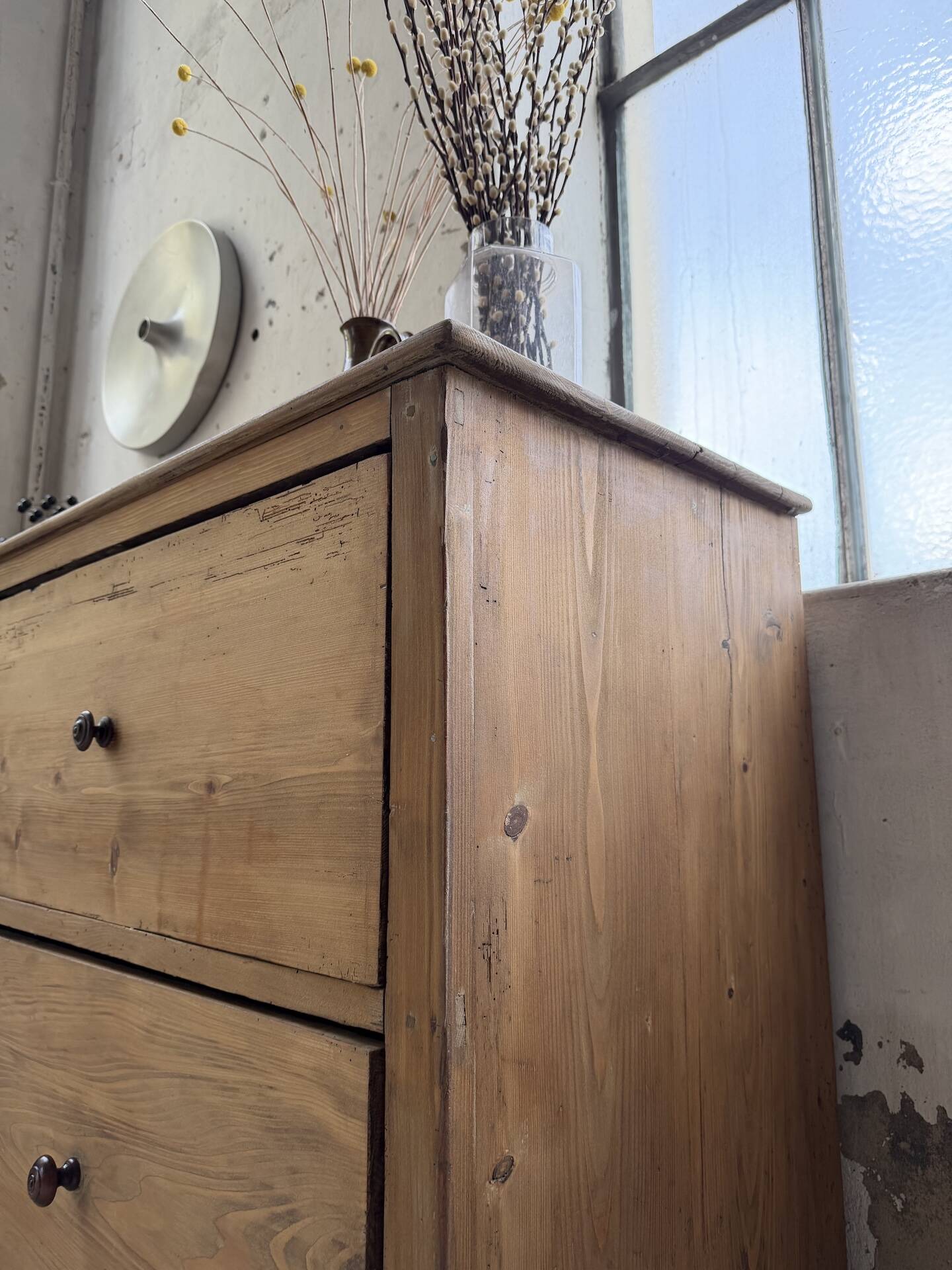 1950s pine workshop furniture 175cm