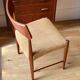 Chaise scandinave en teck « Alfhild » – Velours côtelé miel