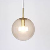 Lustre Limburg in brass with smoked glass ball, Germany, 1970s