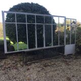 Old glass roof with door and window