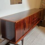 Scandinavian sideboard in Rio rosewood - 220cm - 1960s