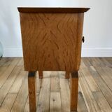 Bedside table in oak and brass 50s