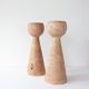 Pair of Wood Candle Holders in Danish Design Style, 1970's