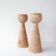 Pair of Wood Candle Holders in Danish Design Style, 1970's