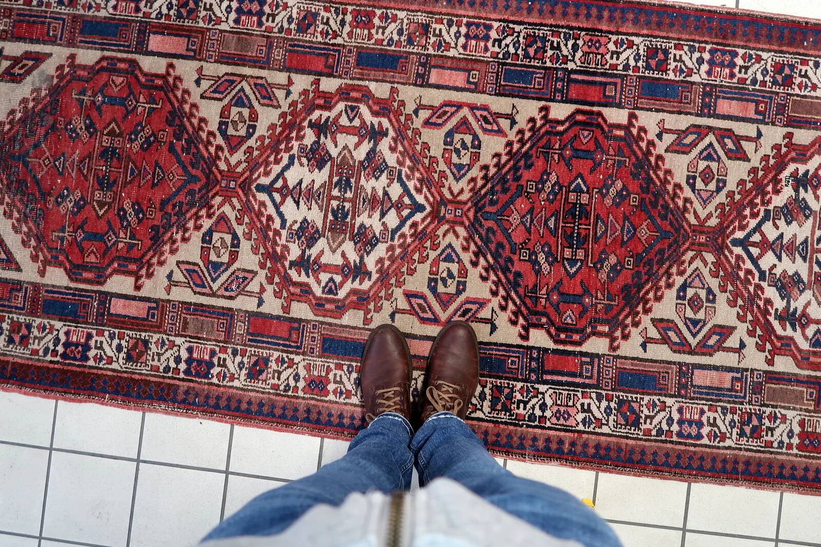 Handmade antique Persian Serab runner 102cm x 323cm 1920s - 1С1165