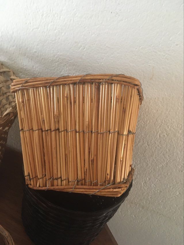Matching wicker jars