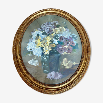 Tableau ancien, nature morte aux fleurs, XX siècle signé Georges Ritleng (1875-1972)