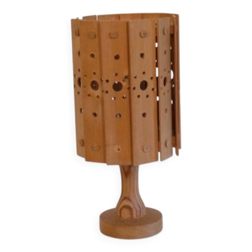 Vintage Scandinavian wooden lamp 1970