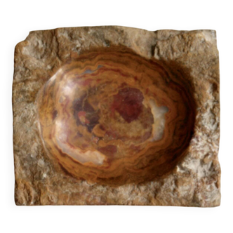 Natural onyx stone pocket emptier, 70s-80s