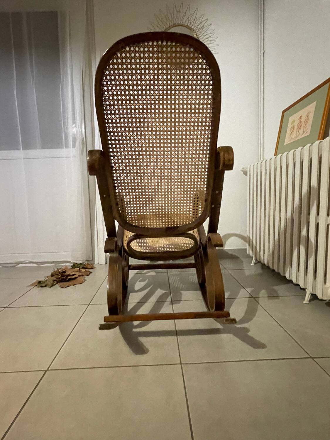 Caned rocking chair