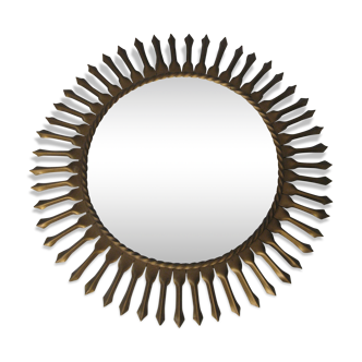 Chaty Gold Metal Sun Mirror 1960