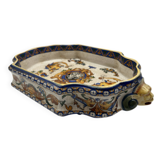 Table centre in earthenware in the style of gien.