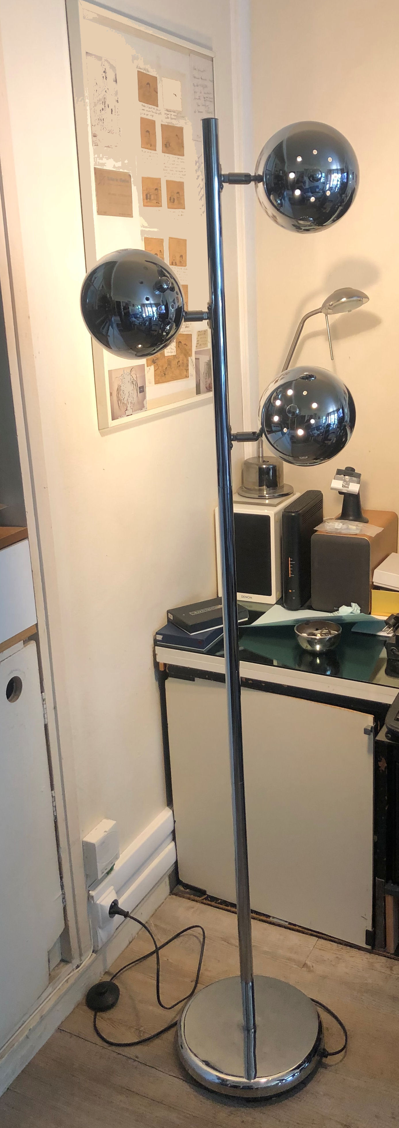 Floor lamp chrome balls "Bullit"
