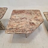 Set of 3 italian marble coffee or side tables, 1970s