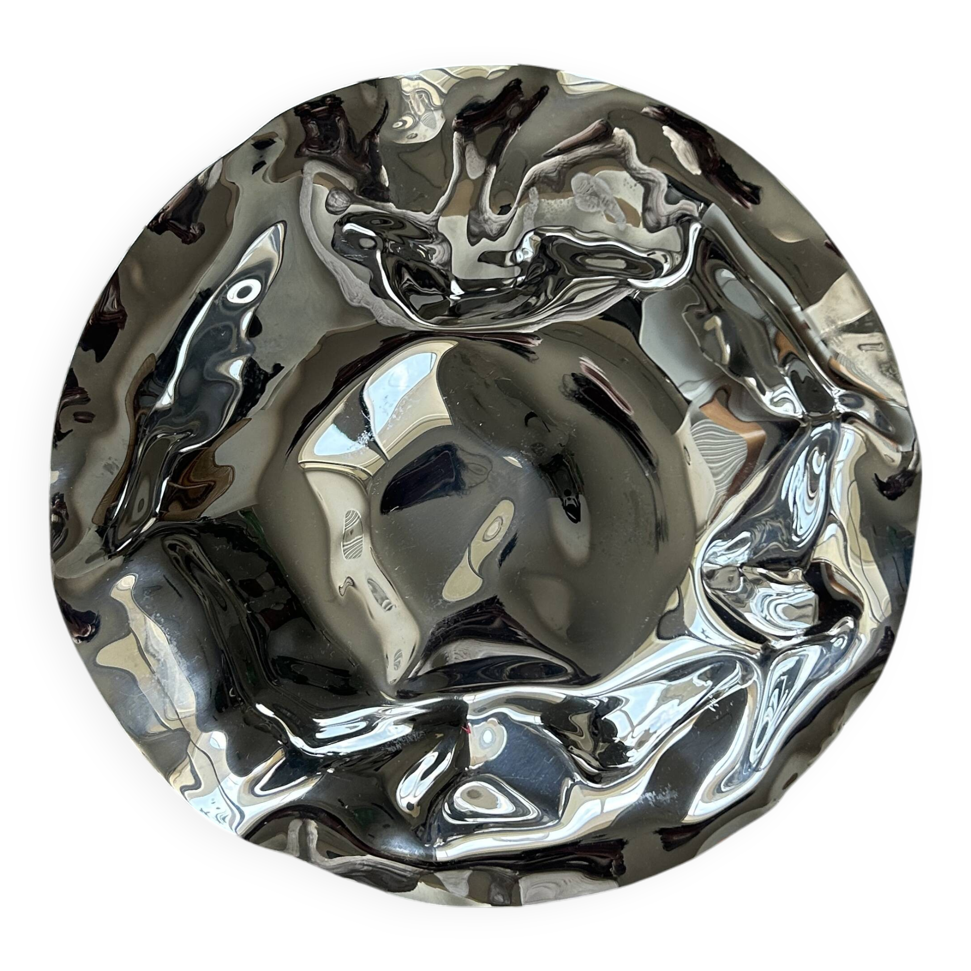 Stainless steel fruit basket / salad bowl - Alessi (Sarrià basket)