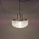 Beautiful hanging lamp in aluminium and hard-pressed crystal glass, probably Swedish