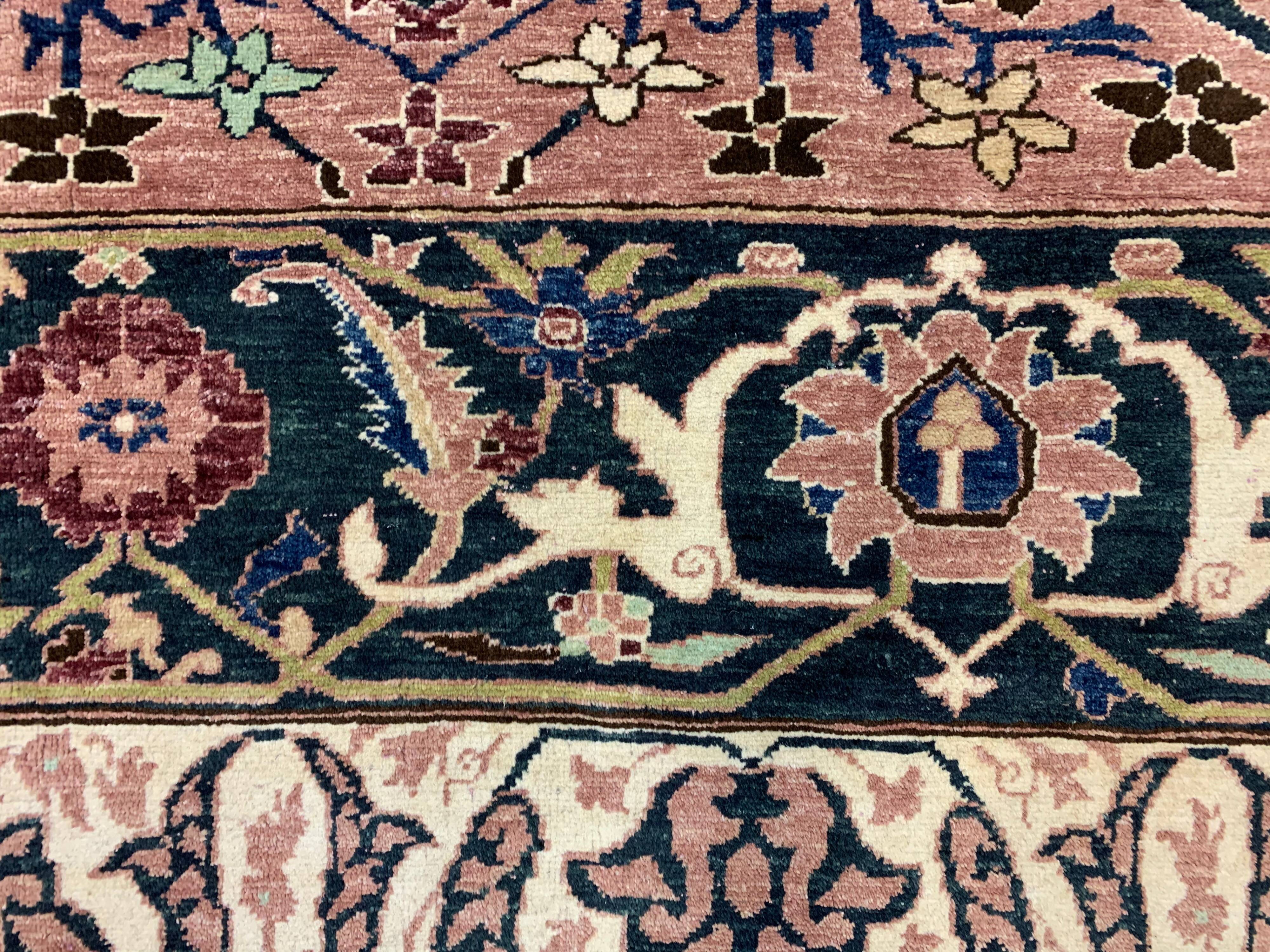 Unusual afghan wool ziegler rug 250x156 cm handmade chobi rug, purple beige blue