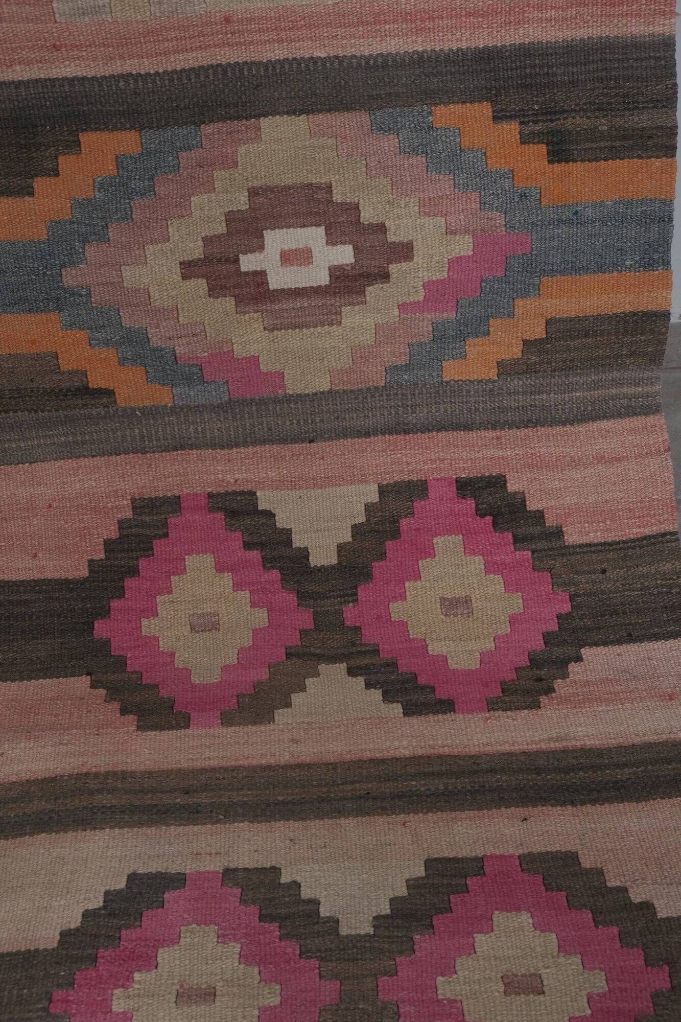 Vintage Turkish hallway rug 78x640 cm