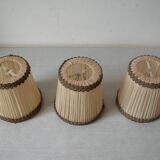 Set of 3 old pleated fabric lampshades clip-on model chandelier lamp lighting fixture n1
