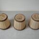 Set of 3 old pleated fabric lampshades clip-on model chandelier lamp lighting fixture n1