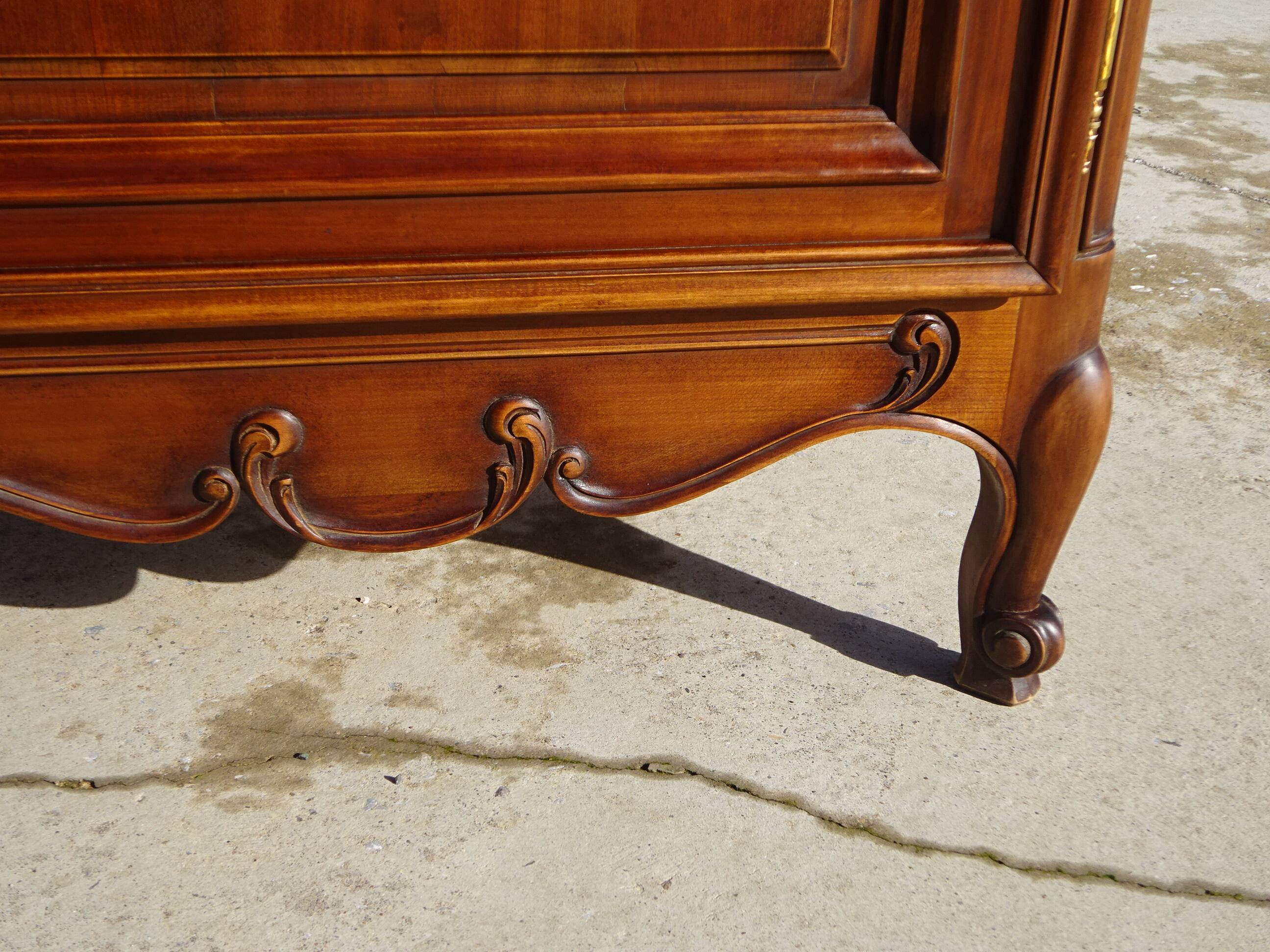 Louis XV style bonnetière in solid cherry wood