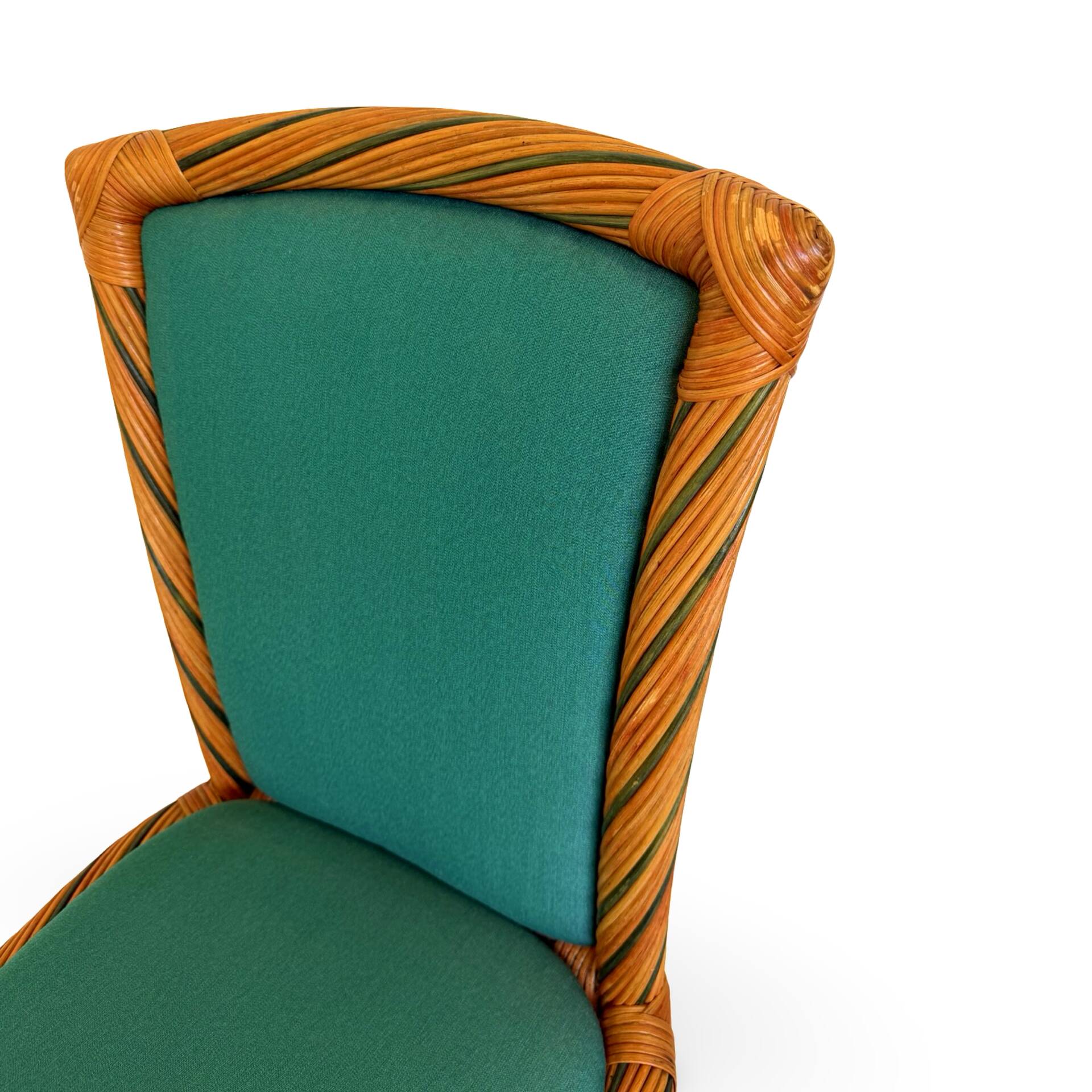 Set of six vintage bamboo and rattan dining chairs
