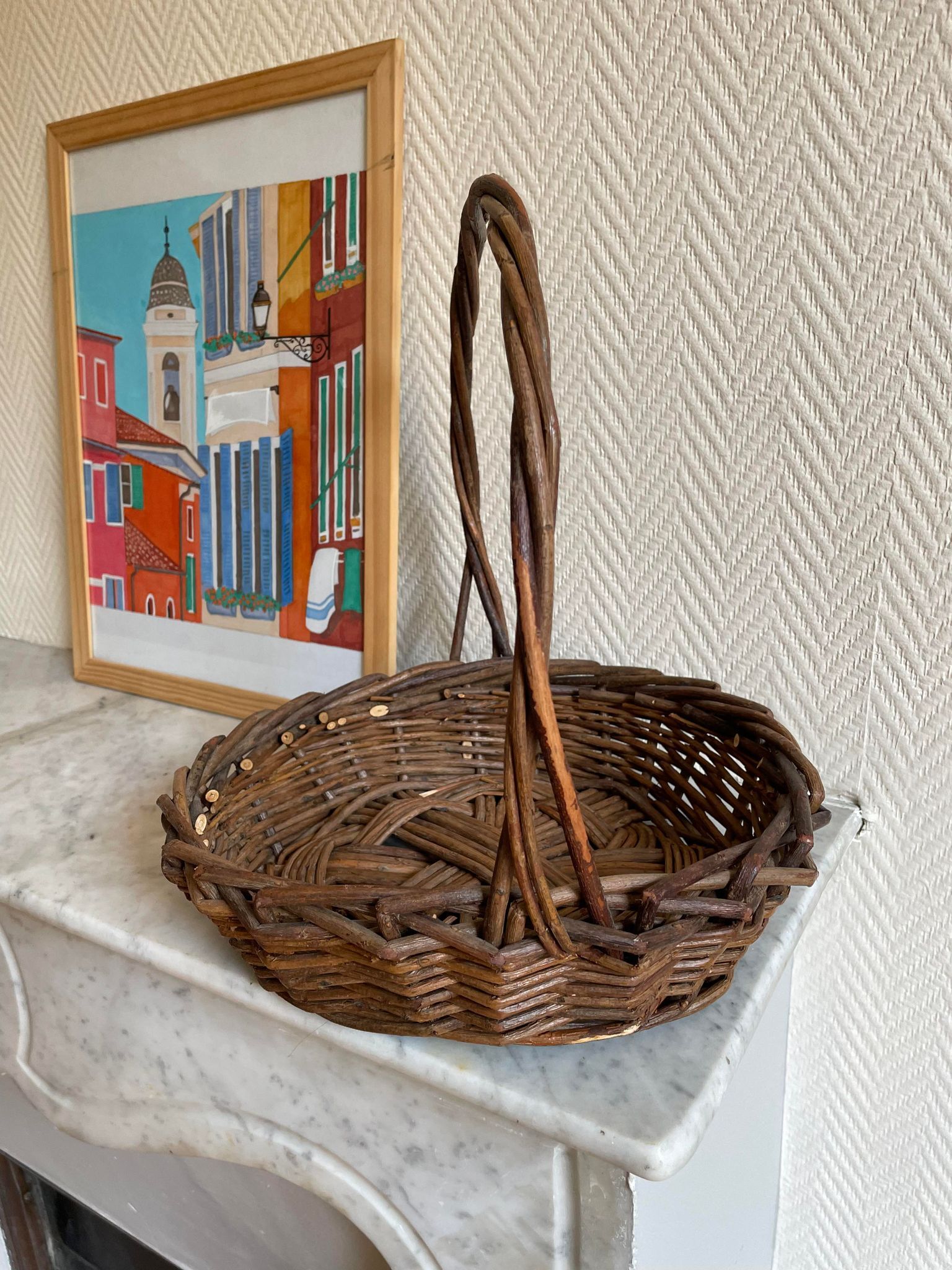 Panier osier rond