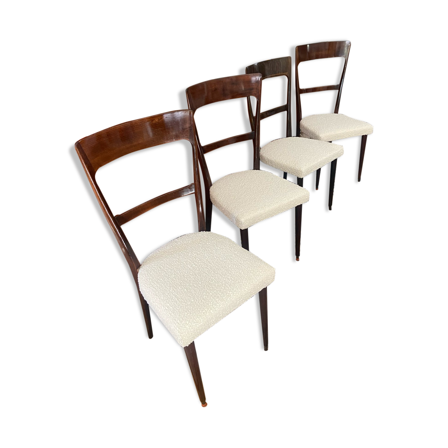Series of 4 mahogany chairs 40s