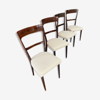 Series of 4 mahogany chairs 40s