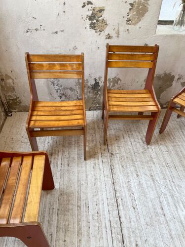 4 chaises vintage Plywood années 80