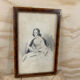 Portrait 19th young woman romantic marquetry frame