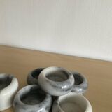 Set of 11 Carrara marble candlesticks from the 70s