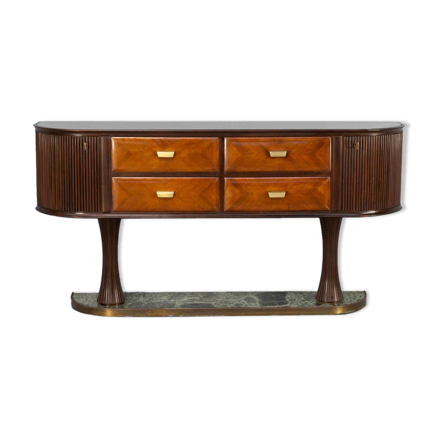 60s italian sidebaoard walnut teak and marble by vittorio dassi