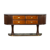 60s italian sidebaoard walnut teak and marble by vittorio dassi