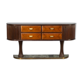 60s italian sidebaoard walnut teak and marble by vittorio dassi