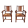 Pair of oak armchairs with straw seats and backs.