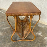 Vintage rattan magazine table