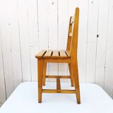 Chaise pour enfant en hêtre verni vintage