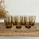 7 petits verres fumés vintage