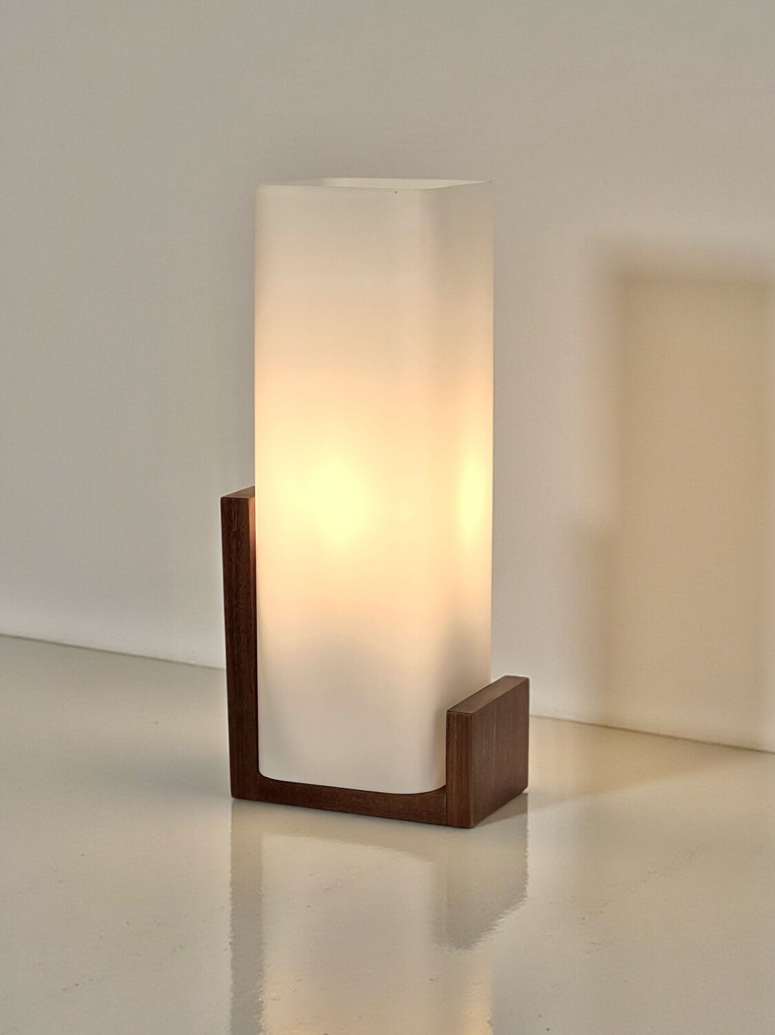 Scandinavian wall light in teak and opaline glass by Louis Kalff for Philips, 1968