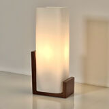 Scandinavian wall light in teak and opaline glass by Louis Kalff for Philips, 1968