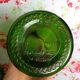 Green glass apothecary flask and golden edars old pot