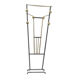Old coat rack cloakroom in iron & brass art deco