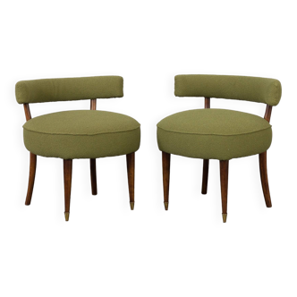 Pair of Italian  mid-century stools in Gio Ponti style, 1950s