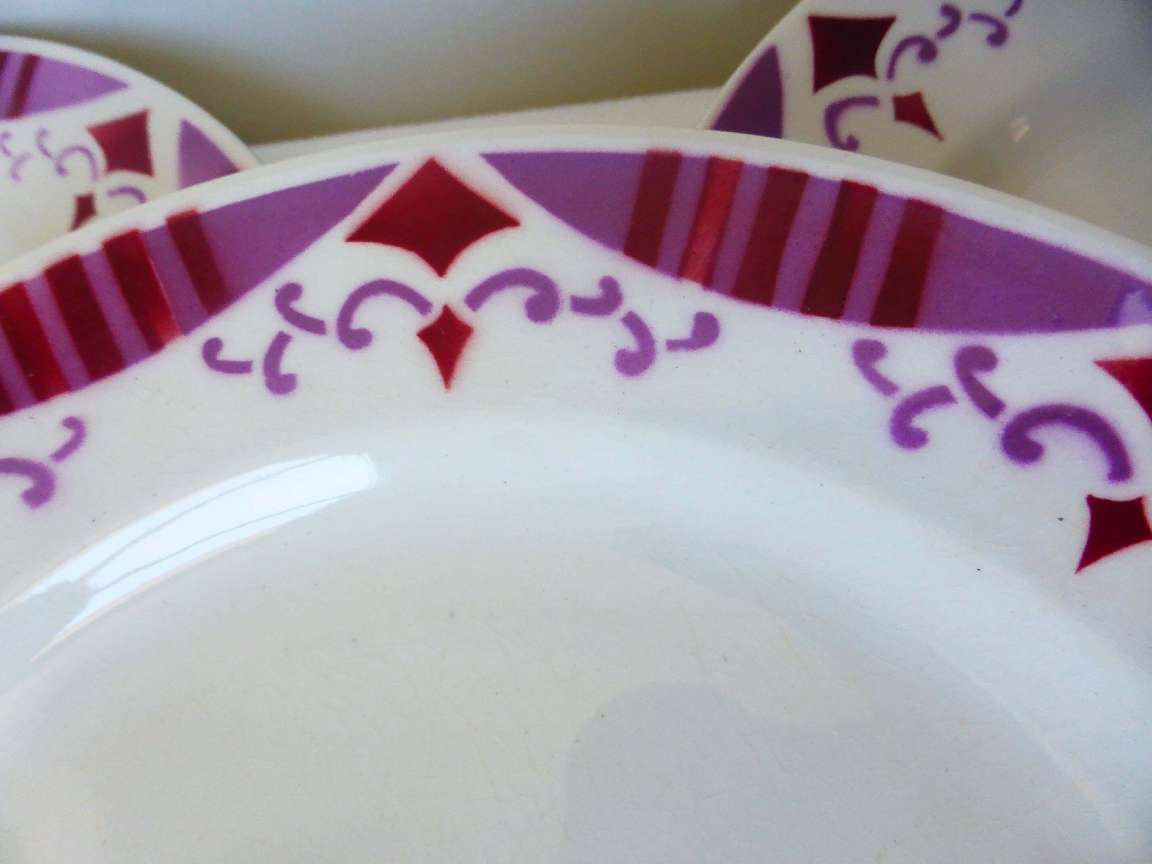 4 flat plates made of ironstone from Moulin des Loups and Hamage 2106193
