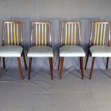 Set of 4 two-tone Thonet chairs from 1960, with grey leather seats.