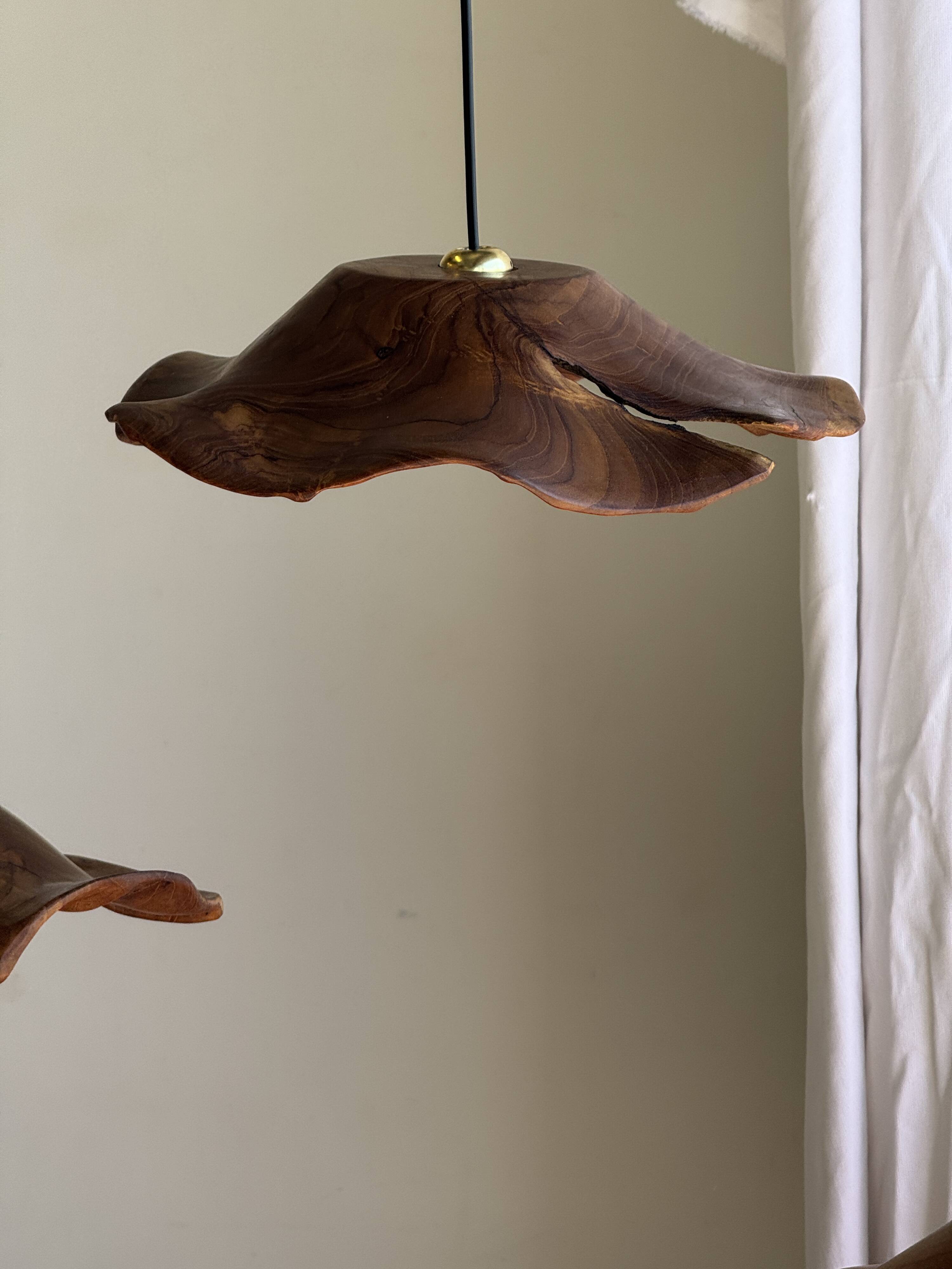 Average suspension flat wavy leaf in teak flower stripes D:40