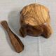 Mortar and its vintage olive wood pestle