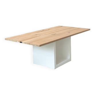 Table basse en béton et bois - Longueur 120cm - Oakcub