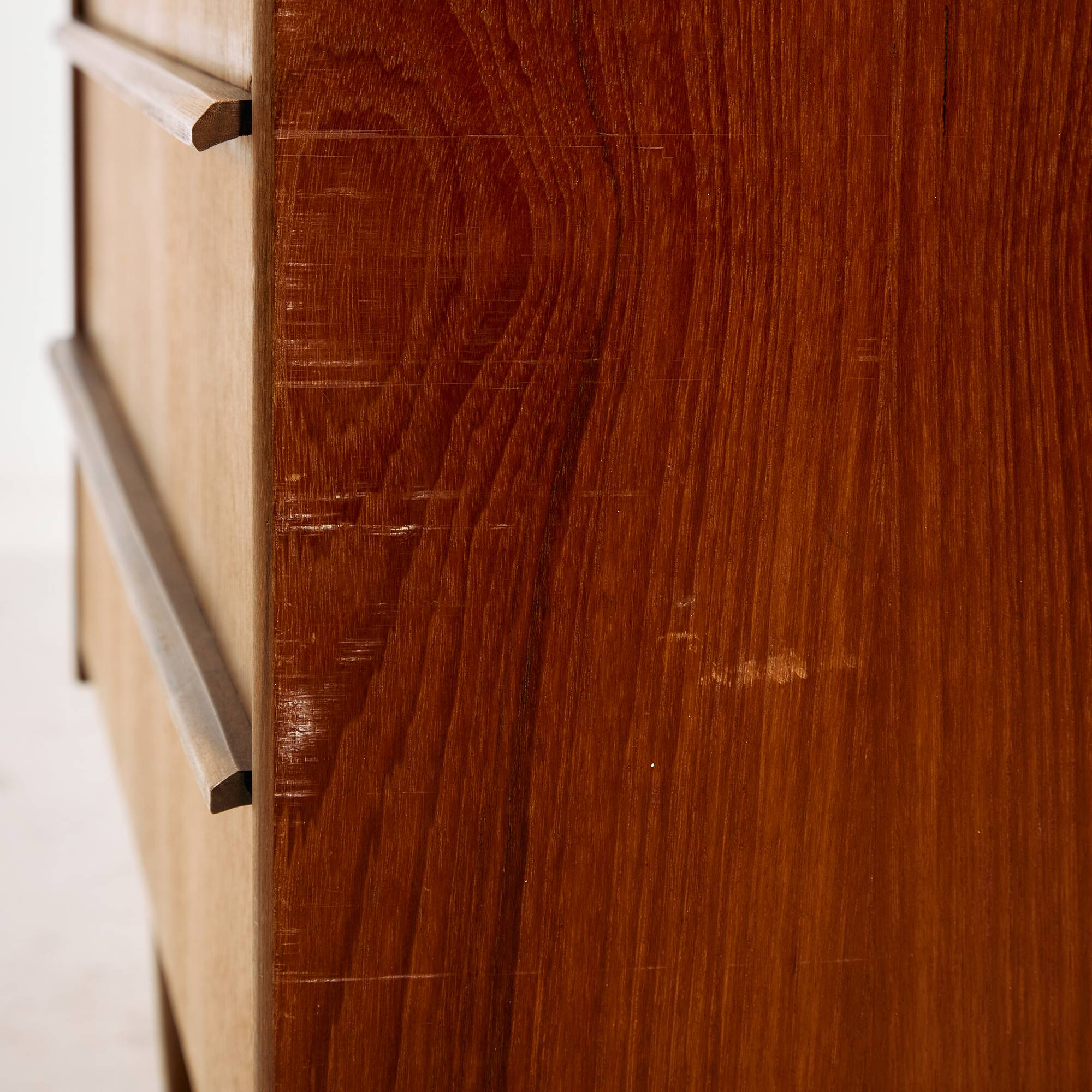 Teak dresser with six drawers